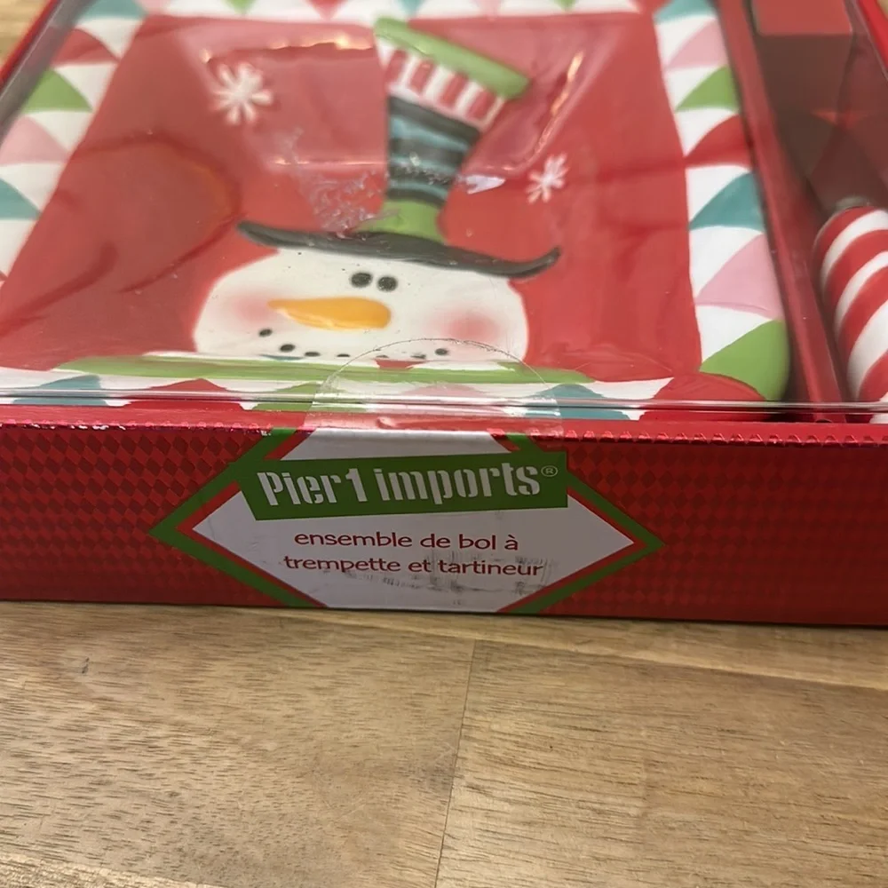 PIER 1 IMPORTS dip bowl and spreader set